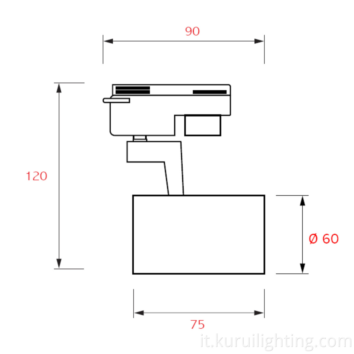 Bianco moderno senza lampadina 3- Fase 1xgu10 Luce da binario